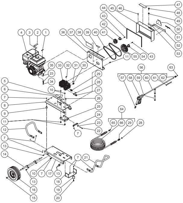 Grainger GBA-3004-0MHB 3ANX7 pressure washer parts and manual